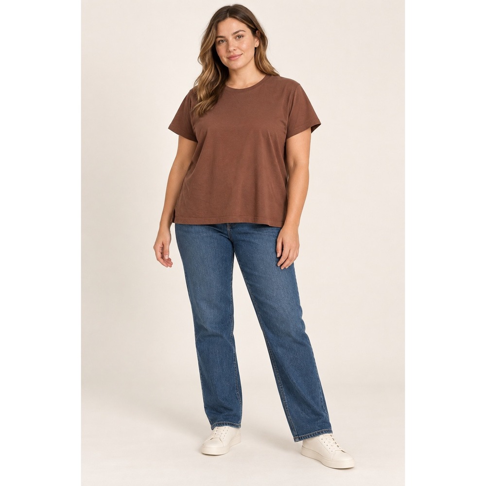 C&C California Brown Cotton T-Shirt XL Minimalist Old Money Boho Relaxed Fit